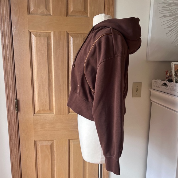 🤍NIKE Air Fleece Cropped Hoodie In Brown , size M - Picture 2 of 11
